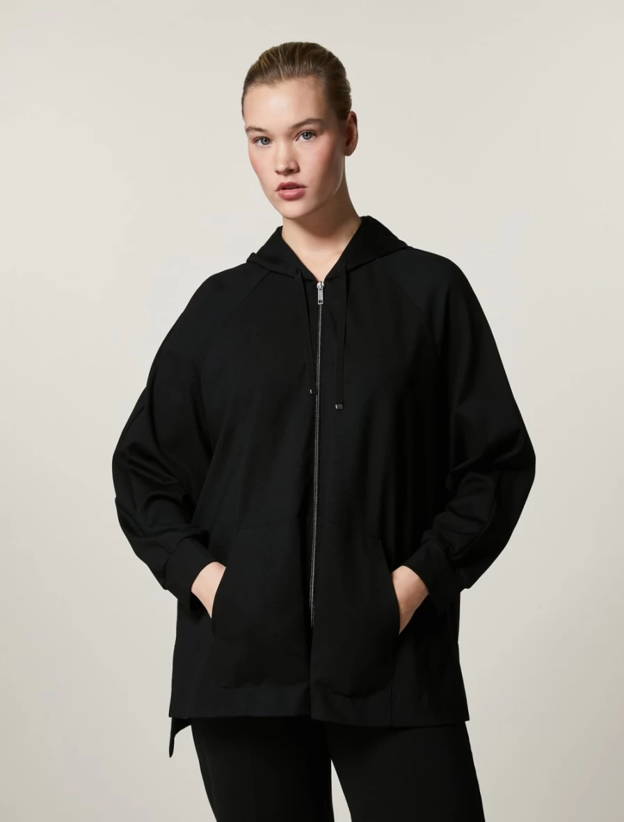 Marina Rinaldi Women's Black Jersey Jacket - Stylish & Comfortable Outerwear