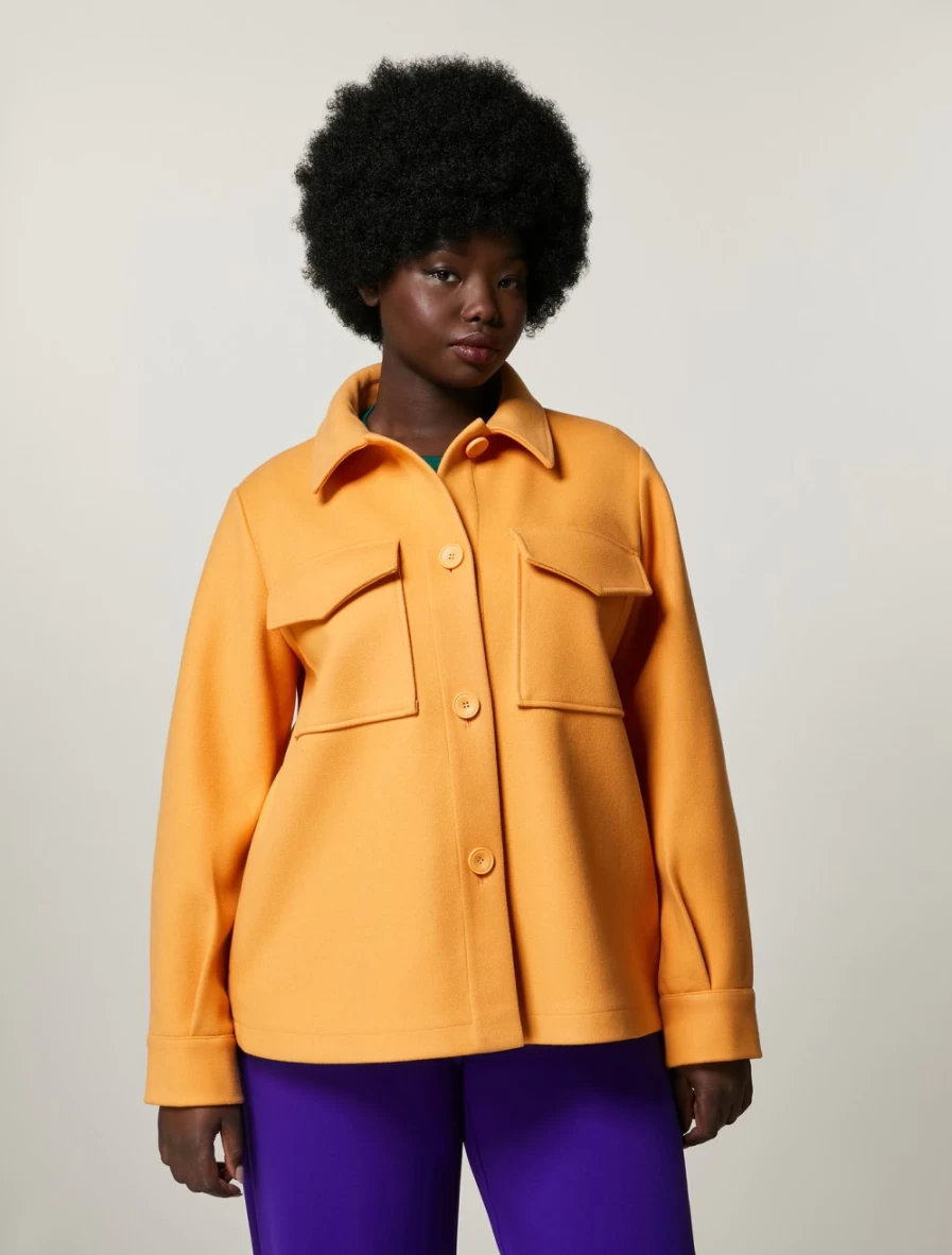 Marina Rinaldi Women's Orange Compact Jersey Jacket - Lightweight & Stylish Outerwear