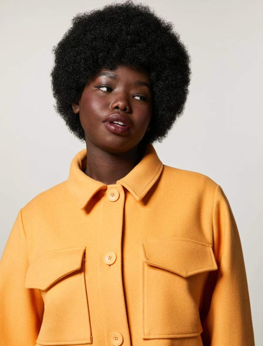 Marina Rinaldi Women's Orange Compact Jersey Jacket - Lightweight & Stylish Outerwear
