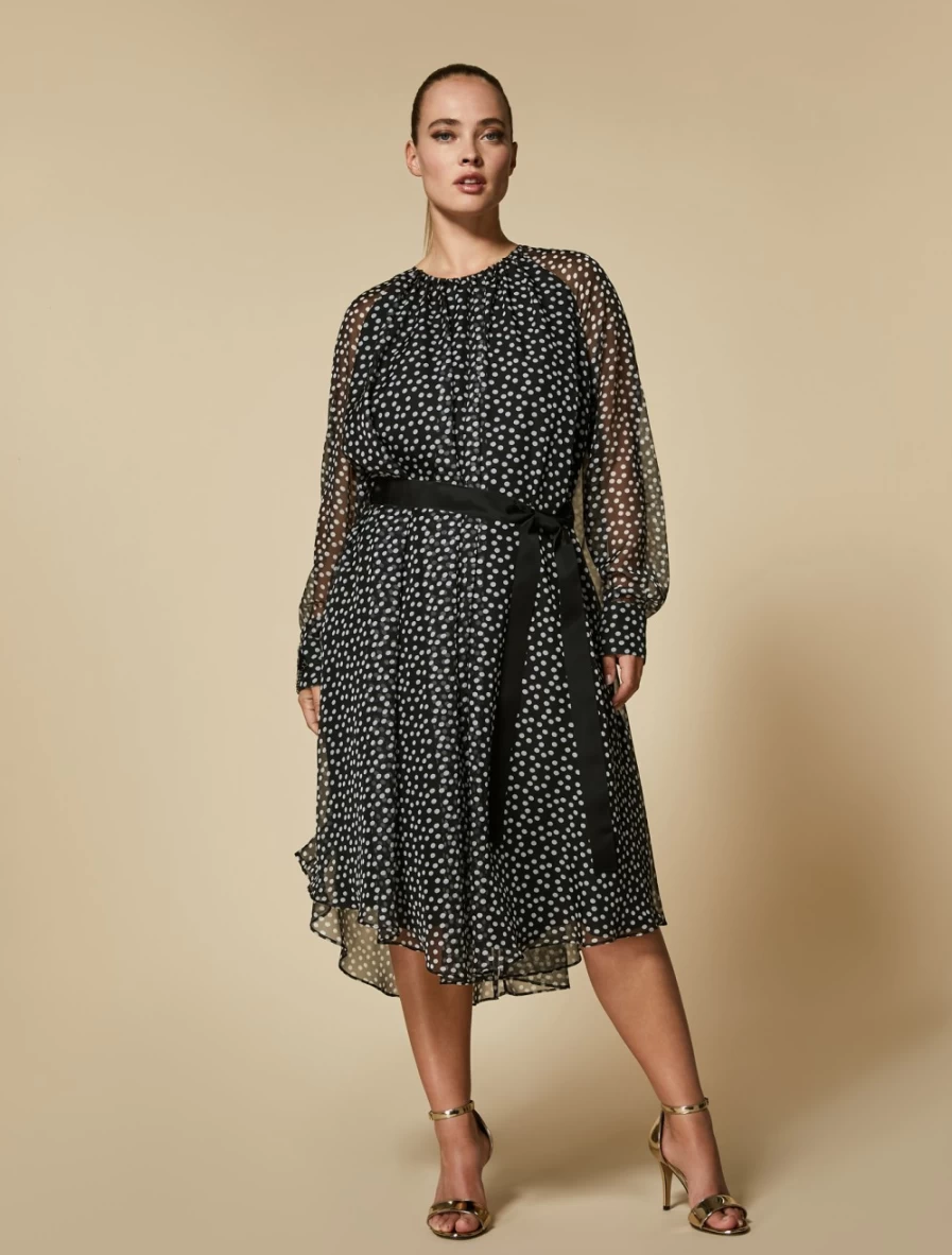 Marina Rinaldi Women's Black Printed Chiffon Dress