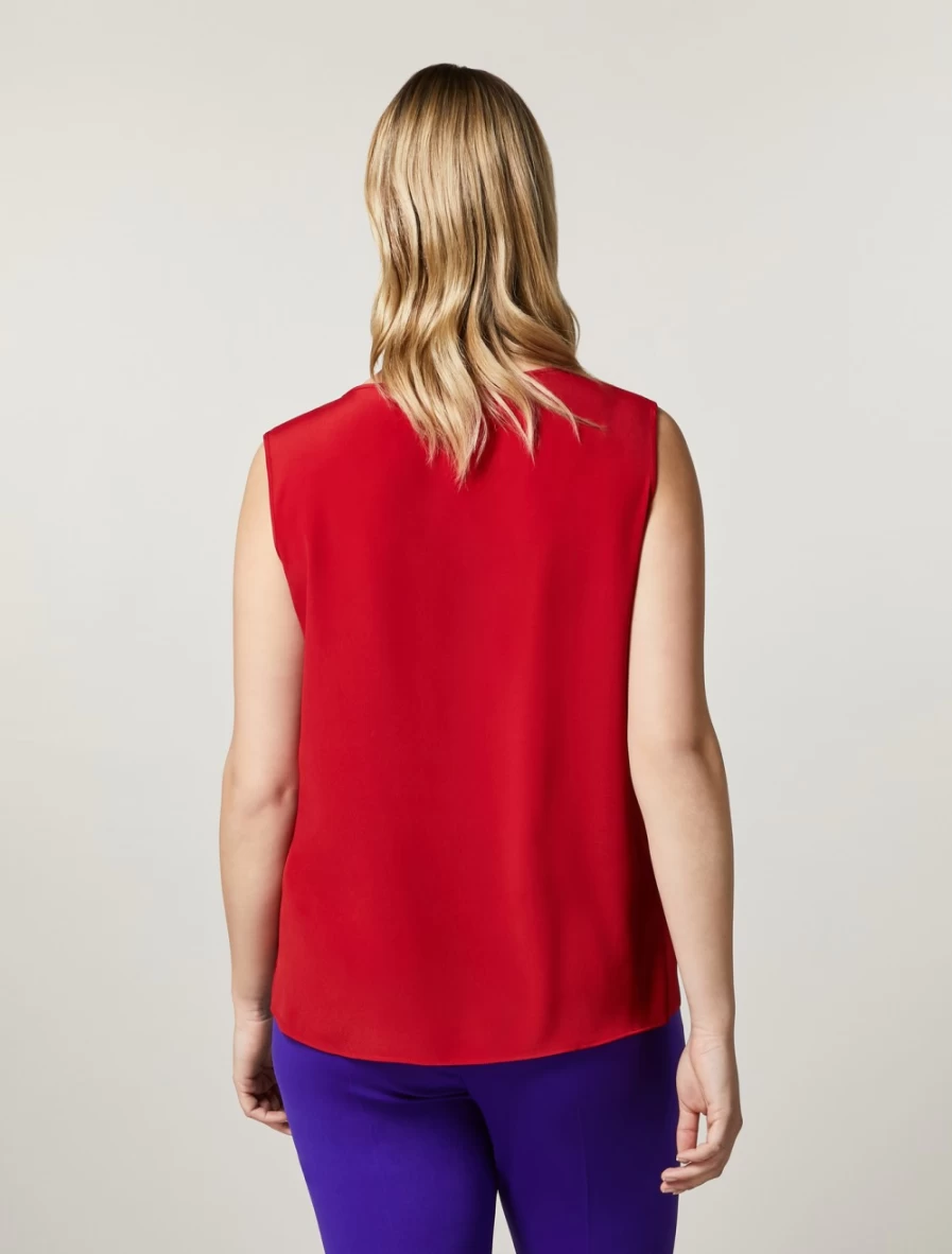 Marina Rinaldi Women's Red Silk-Blend Top - Elegant Blouse for Women