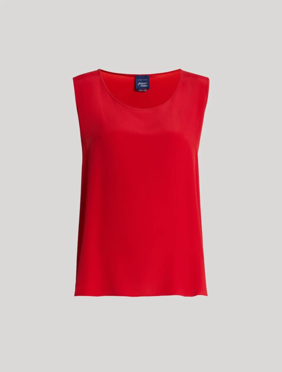 Marina Rinaldi Women's Red Silk-Blend Top - Elegant Blouse for Women
