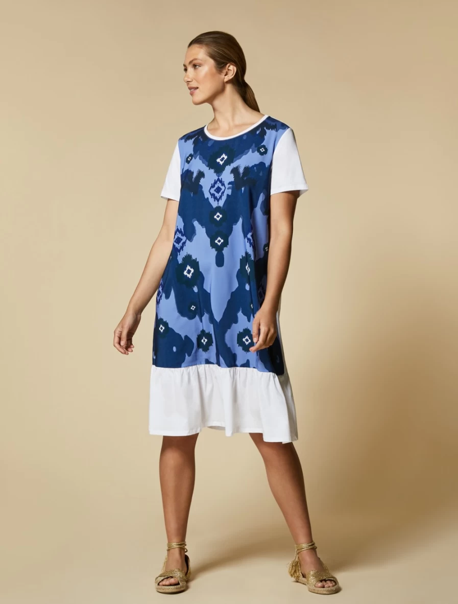 Marina Rinaldi Women's White Print-Adorned Jersey Dress