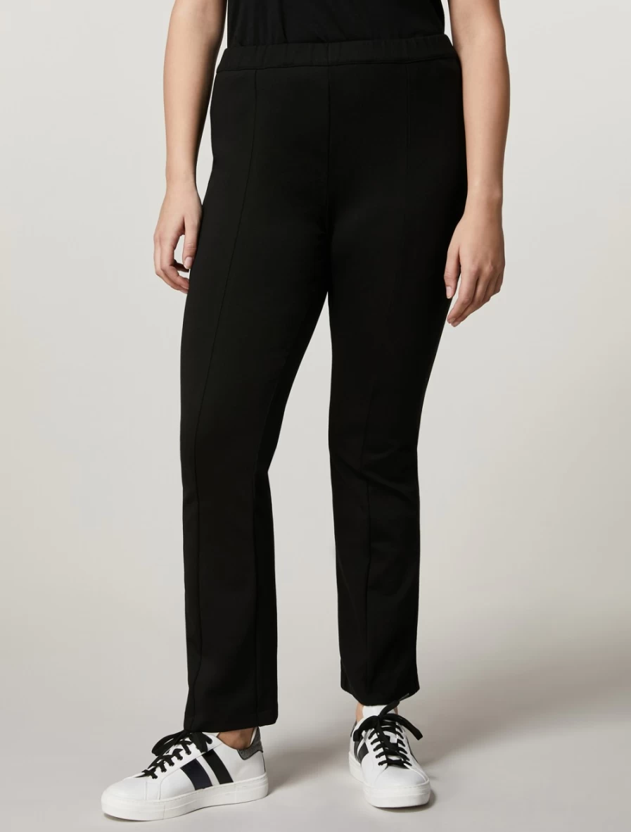 Marina Rinaldi Women's Black Milano-Knit Fabric Trousers