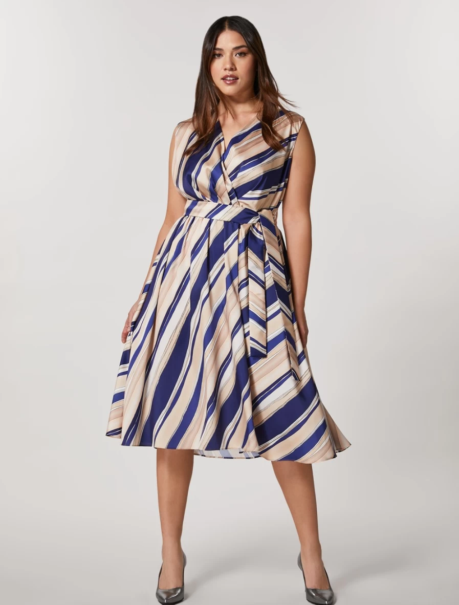 Marina Rinaldi Women's Beige Printed Twill Dress