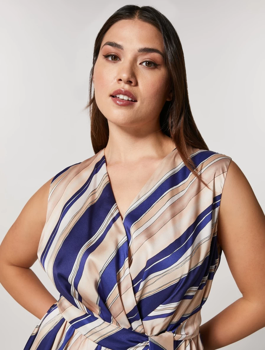Marina Rinaldi Women's Beige Printed Twill Dress