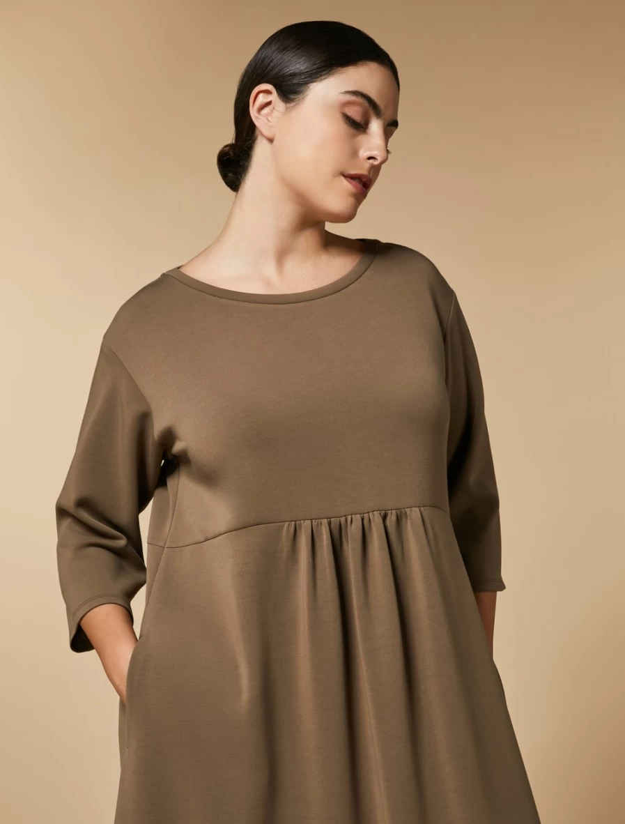 Marina Rinaldi Women's Olive Green Technical Jersey Dress