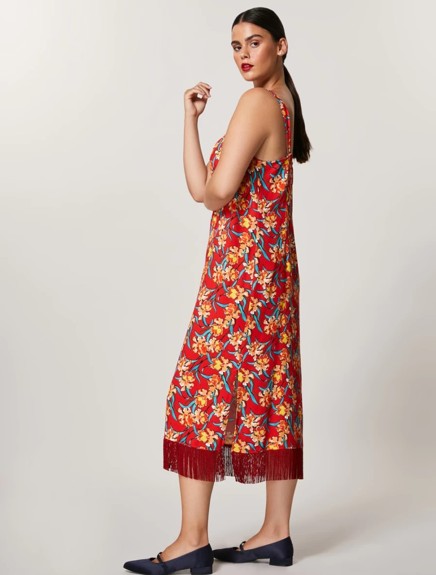 Marina Rinaldi Women's Red Printed Sable Dress
