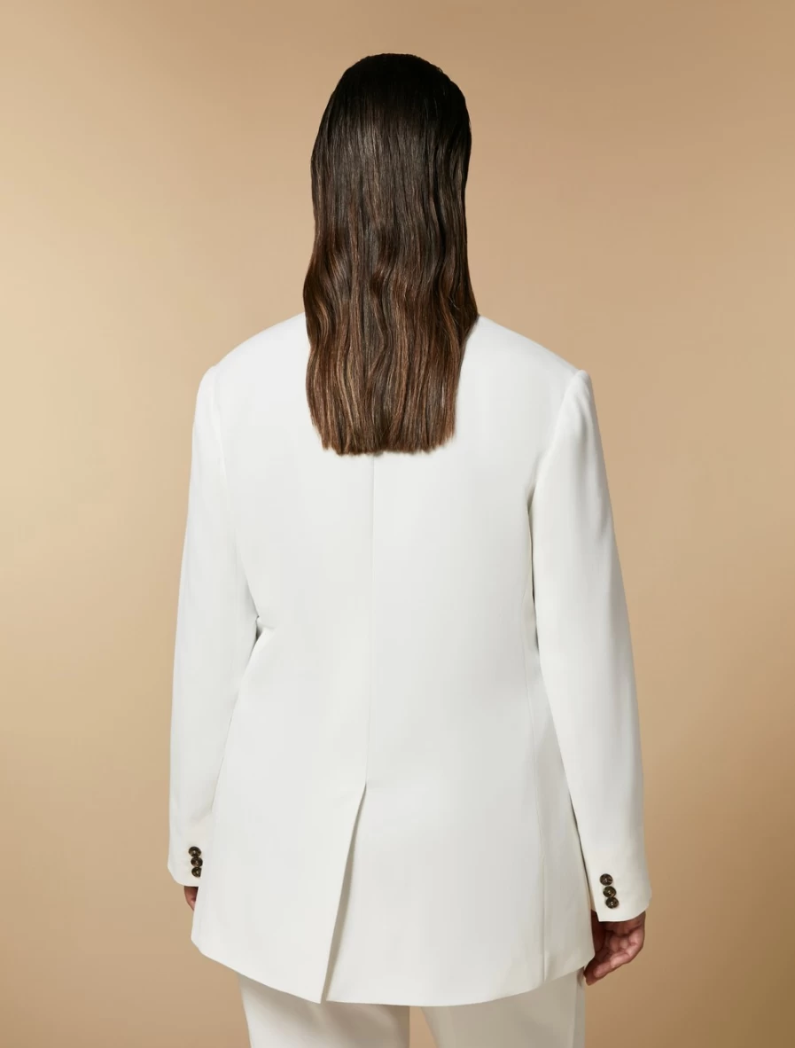 "Marina Rinaldi Women's White Triacetate Blazer – Elegant Tailored Jacket"
