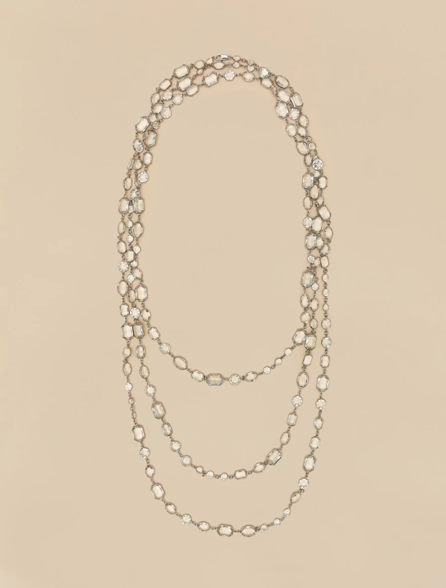 Marina Rinaldi Women's White Crystal-Adorned Elegant Necklace