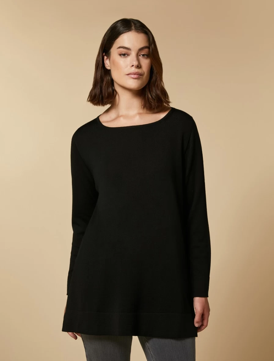 Marina Rinaldi Women's Black Wool Sweater - Premium Knitwear for Winter