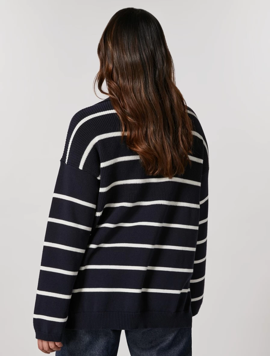 "Marina Rinaldi Women's Dark Navy Pure Cotton Sweater"