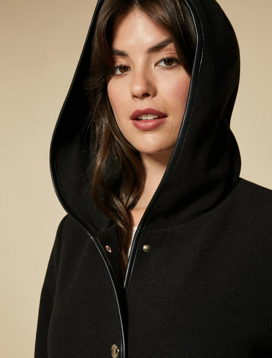 "Marina Rinaldi Women's Black Jersey Parka Coat"