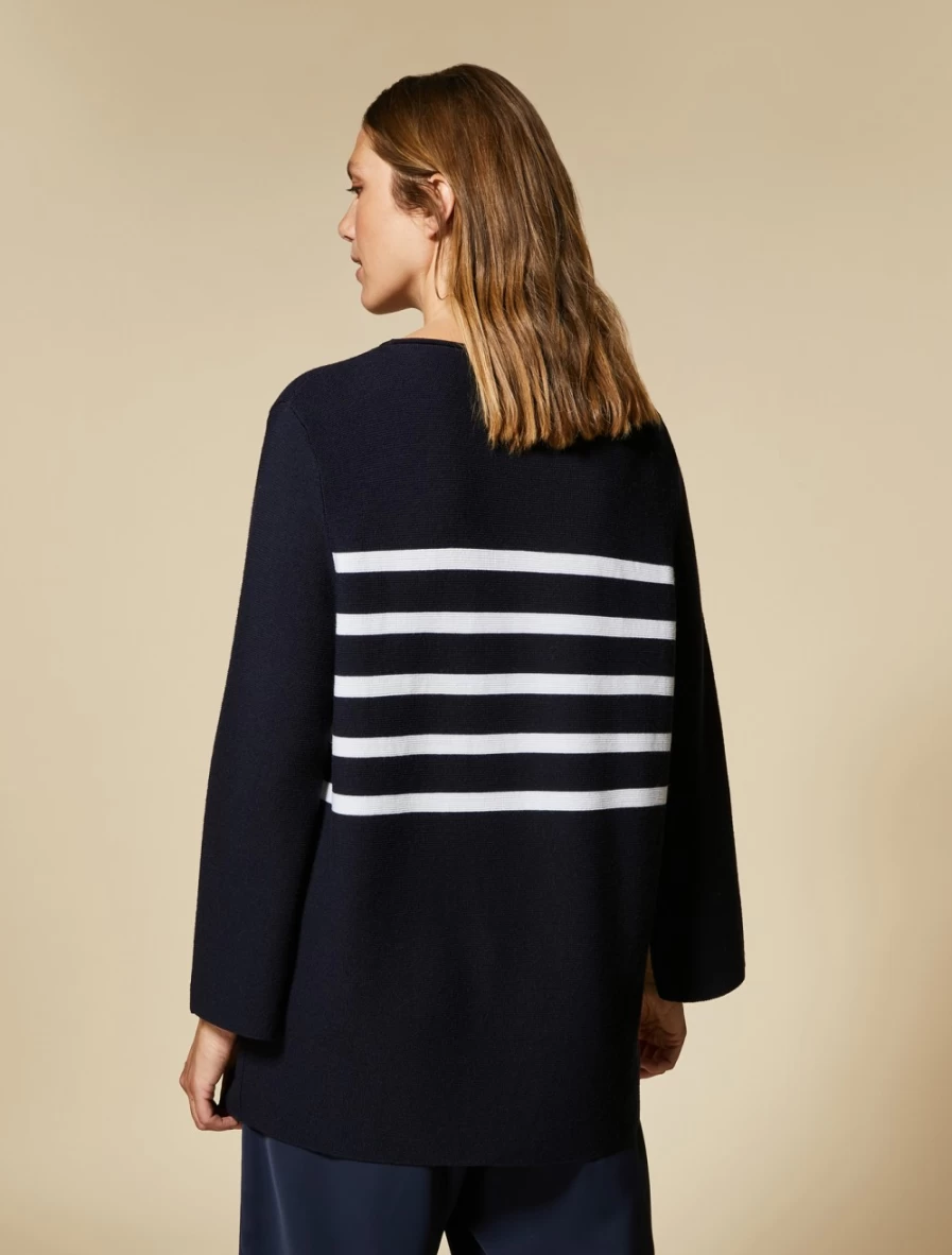 Marina Rinaldi Women's Dark Navy Pure Wool Sweater | Premium Warm Knitwear