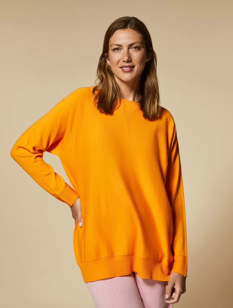 "Marina Rinaldi Women's Orange Cotton Sweater"