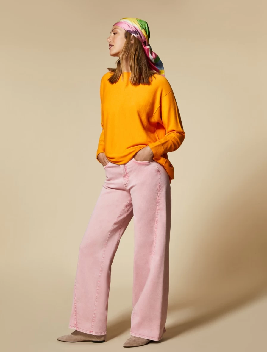 "Marina Rinaldi Women's Orange Cotton Sweater"