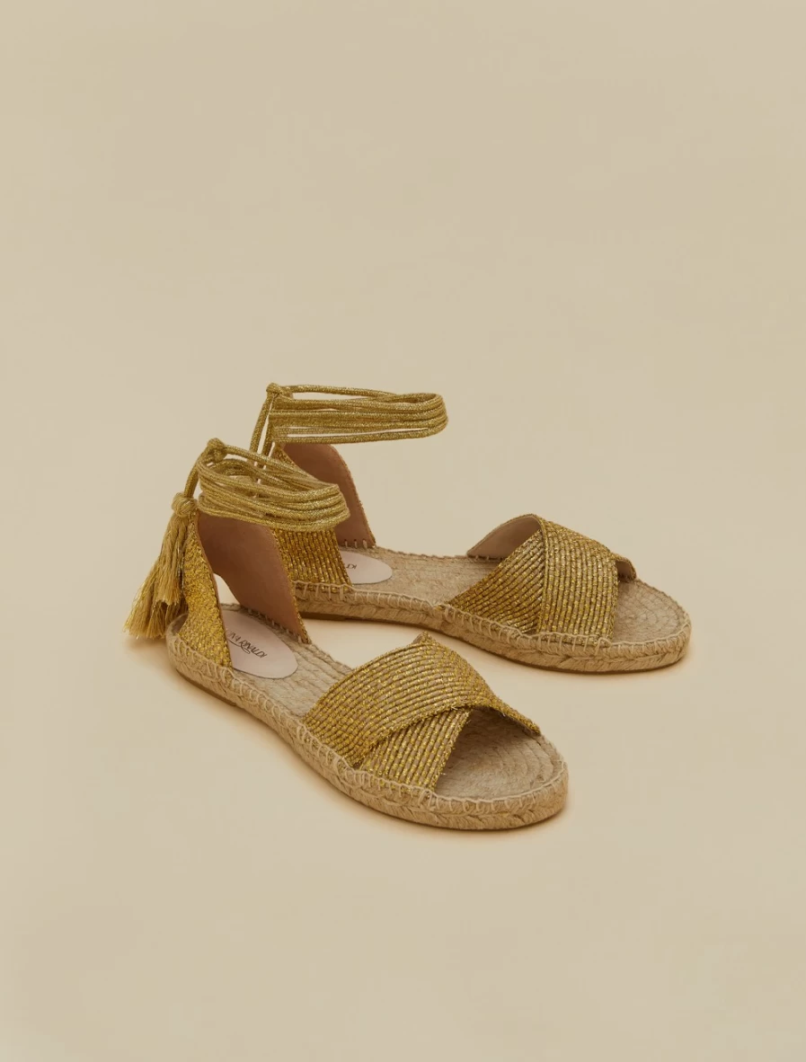 Marina Rinaldi Women's Beige Woven Rope Sandals | Comfortable Stylish Summer Footwear