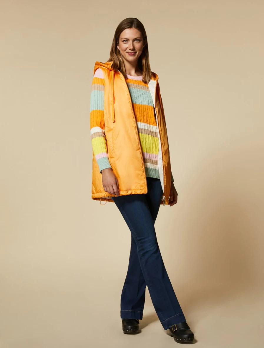 Women's Marina Rinaldi Orange Water-Resistant Padded Vest Gilet for Winter Warmth