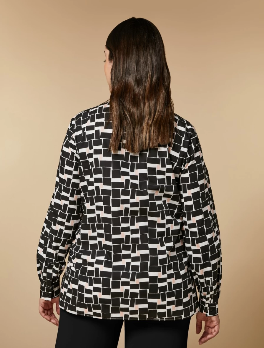 Marina Rinaldi Women's White Printed Poplin Shirt