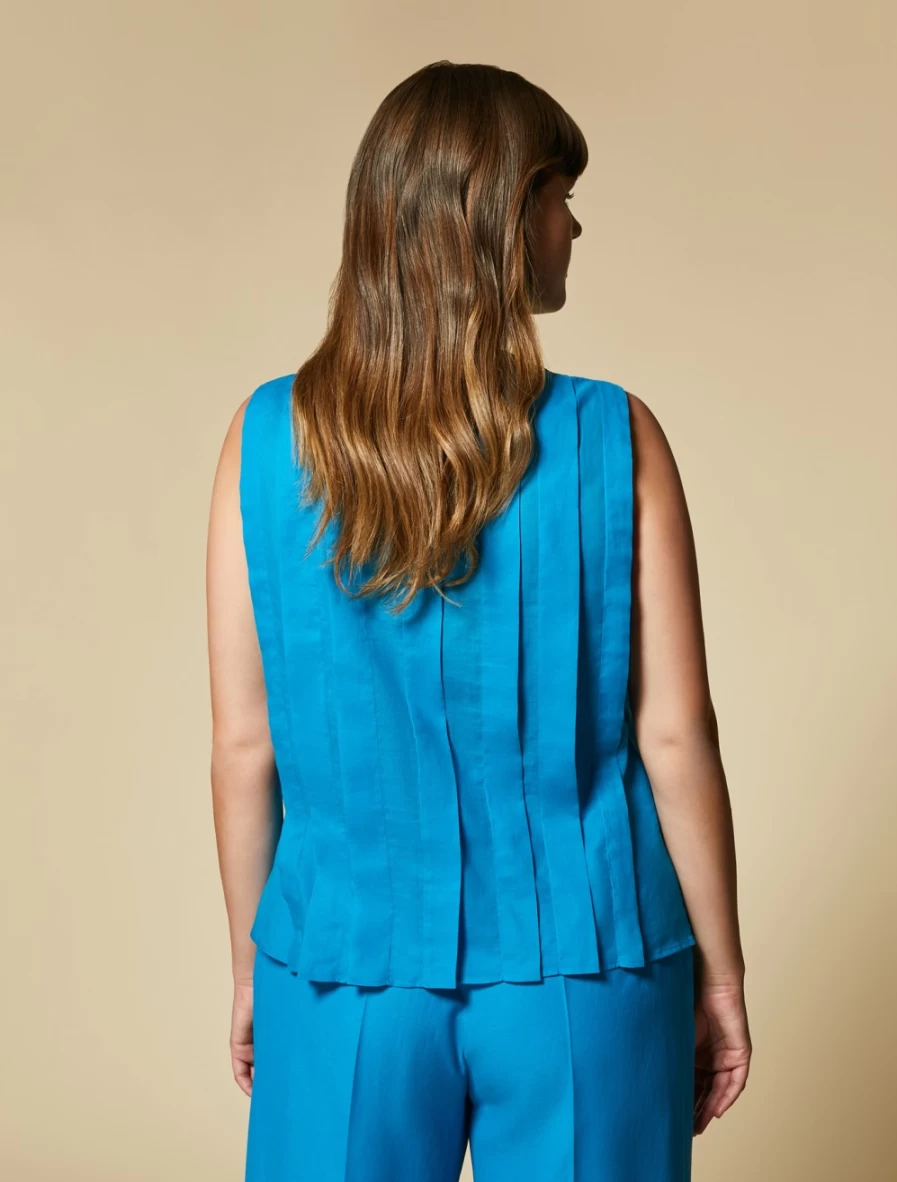 Marina Rinaldi Women's Turquoise Cotton Voile Blouse
