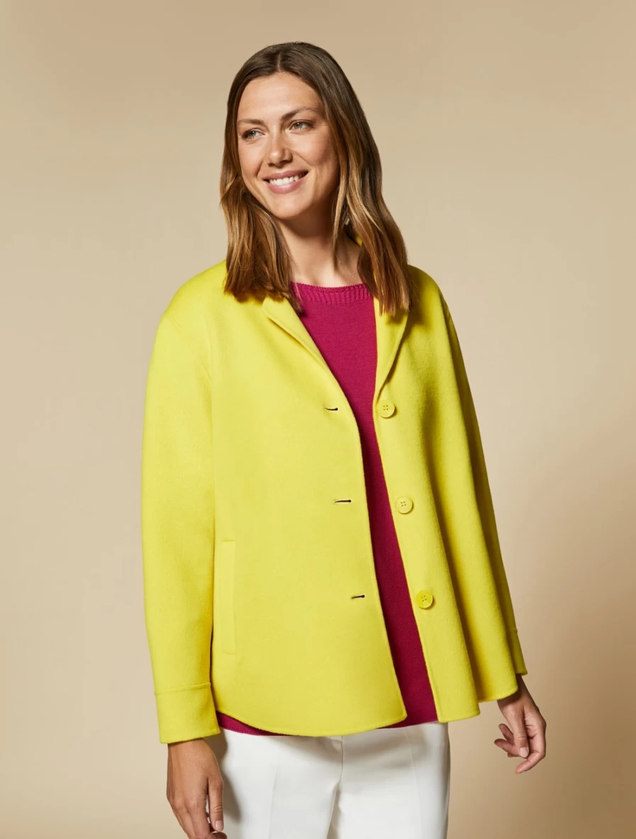 "Marina Rinaldi Women's Yellow Wool & Cashmere Double-Face Jacket"