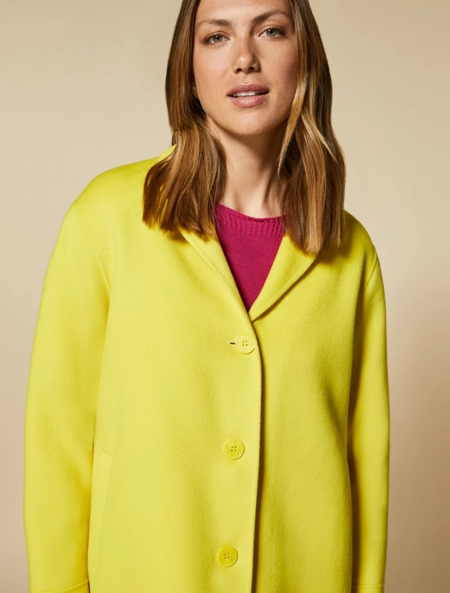 "Marina Rinaldi Women's Yellow Wool & Cashmere Double-Face Jacket"