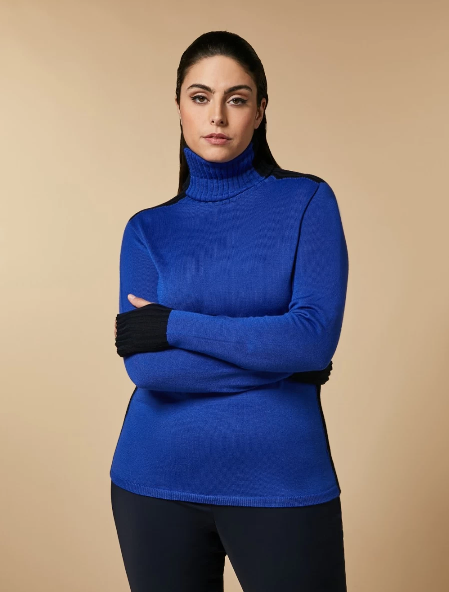 Marina Rinaldi Women's China Blue Wool-Blend Sweater
