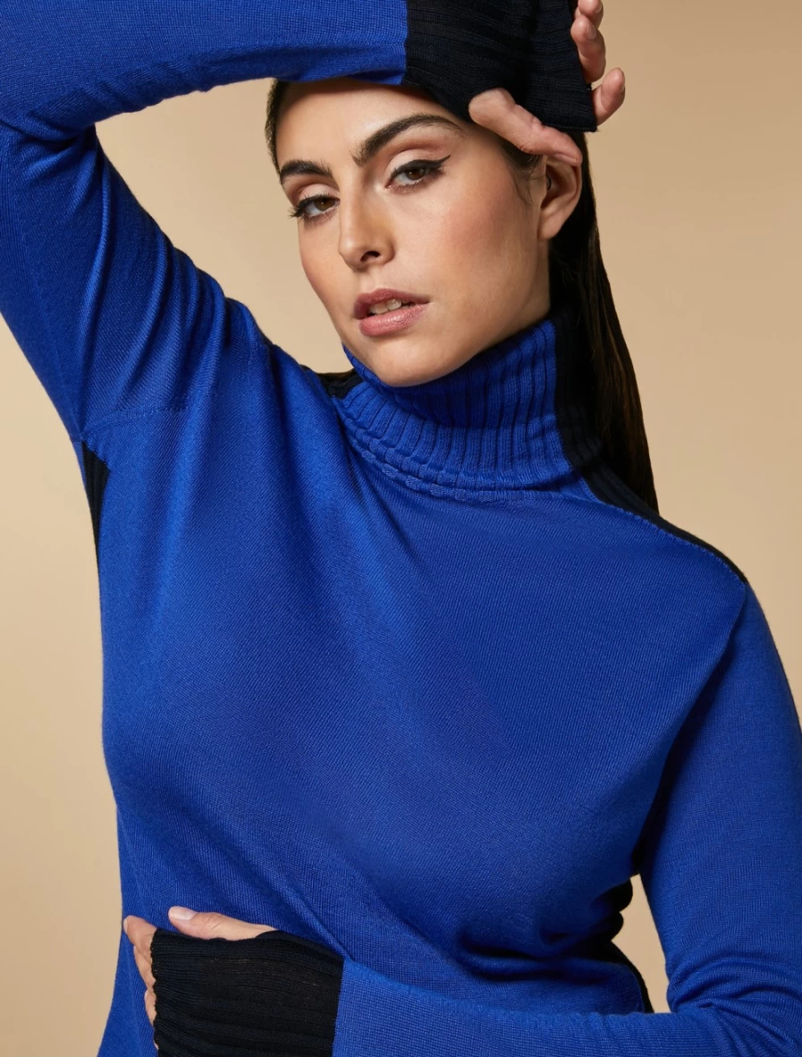 Marina Rinaldi Women's China Blue Wool-Blend Sweater