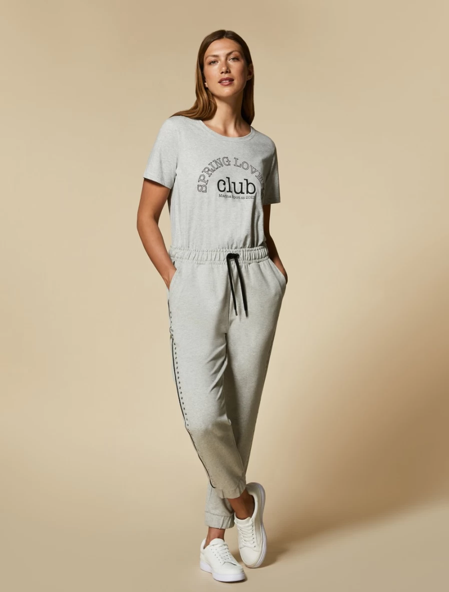 Women's Marina Rinaldi Light Grey Fleece Trousers - Comfortable & Stylish Winter Pants
