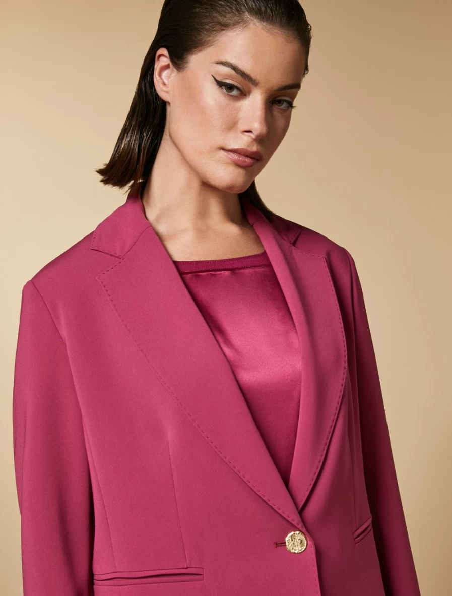 "Marina Rinaldi Women's Fuchsia Triacetate Blazer Jacket"