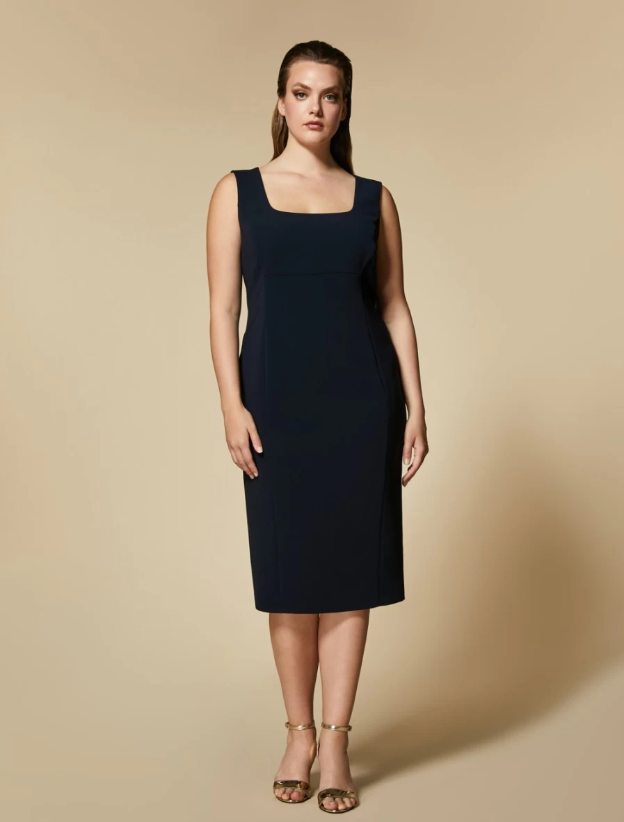 "Marina Rinaldi Women's Dark Navy Triacetate Dress – Comfortable & Stylish"