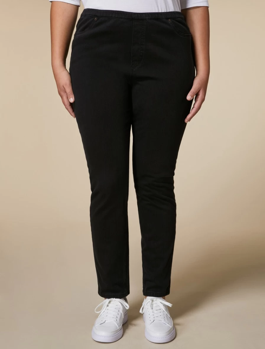 Marina Rinaldi Women's Black Denim Leggings - Slim Fit Stretch Jeans