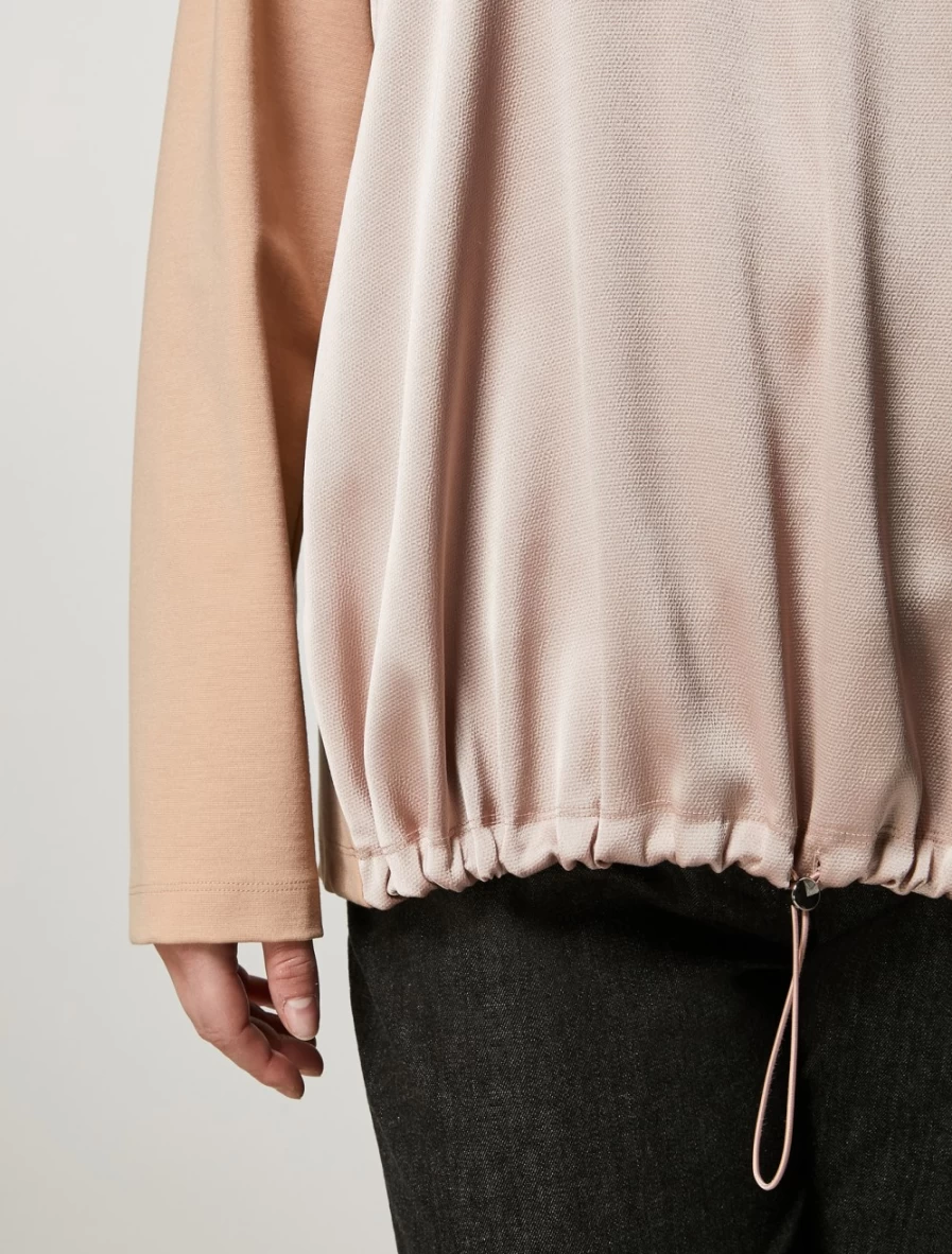 Marina Rinaldi Women's Pink Milano-Knit Satin Sweatshirt - Soft Fabric Comfort Fit