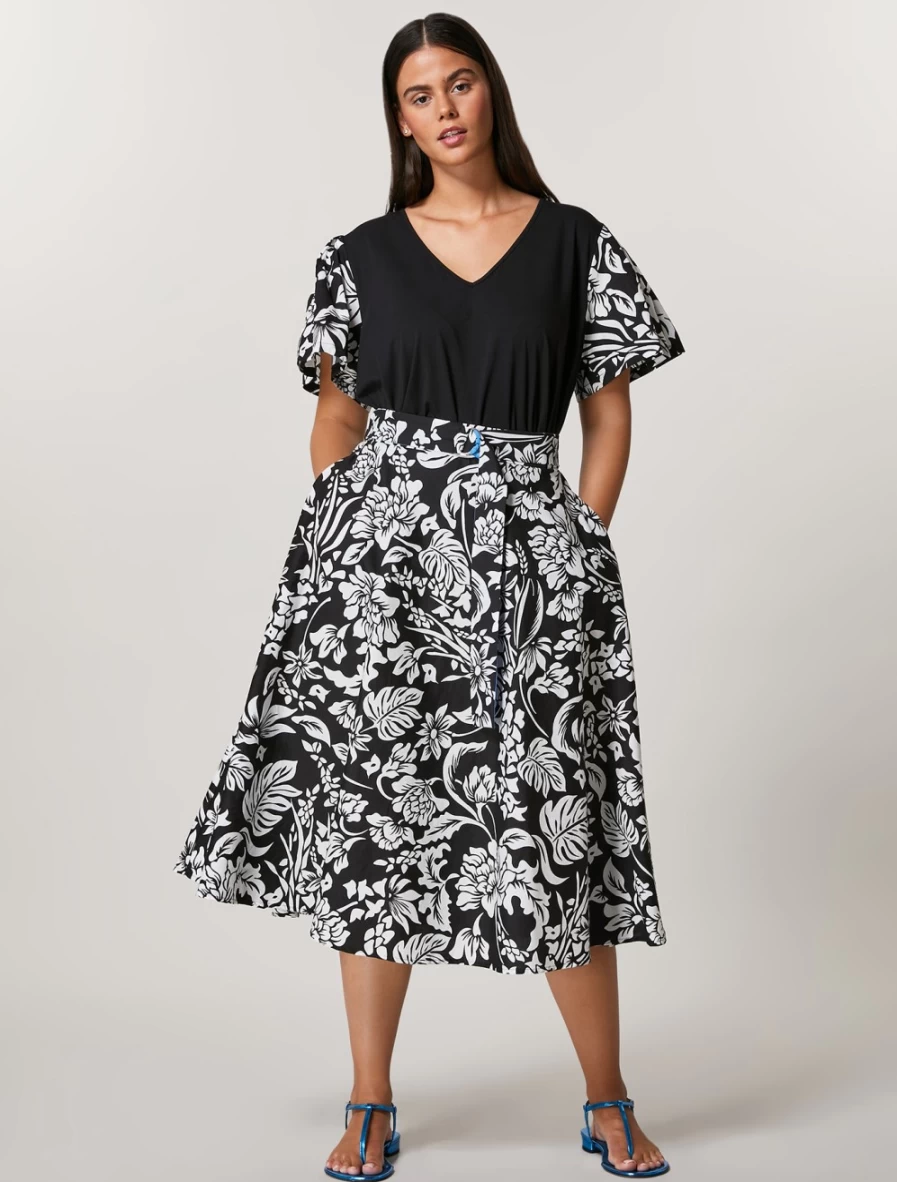 "Marina Rinaldi Women's Black Cotton Skirt"