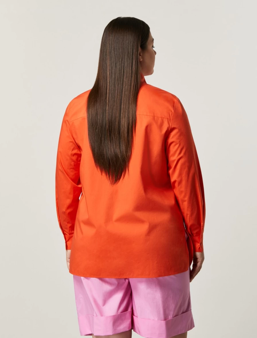 Marina Rinaldi Women's Orange Cotton Poplin Tunic Top