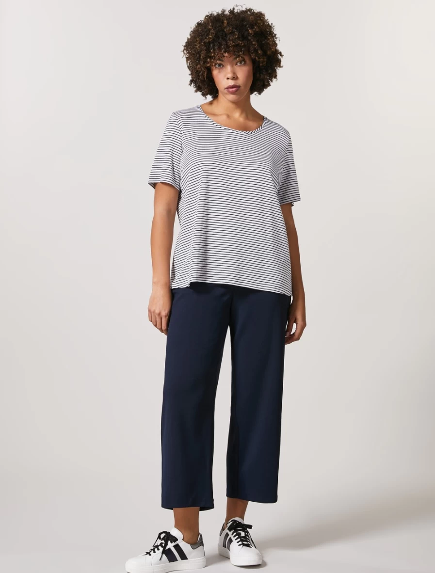 Marina Rinaldi Women's Dark Navy Scuba Crepe Cropped Trousers