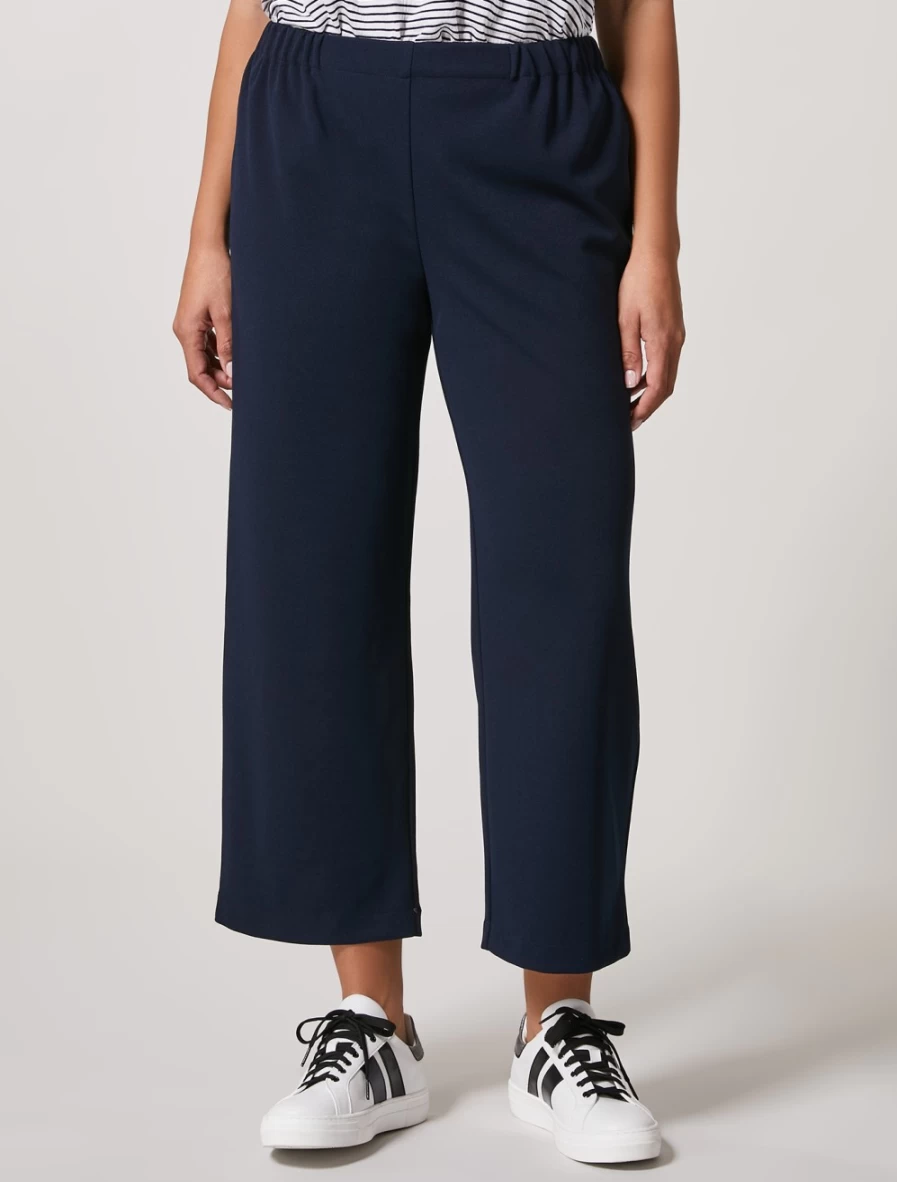 Marina Rinaldi Women's Dark Navy Scuba Crepe Cropped Trousers