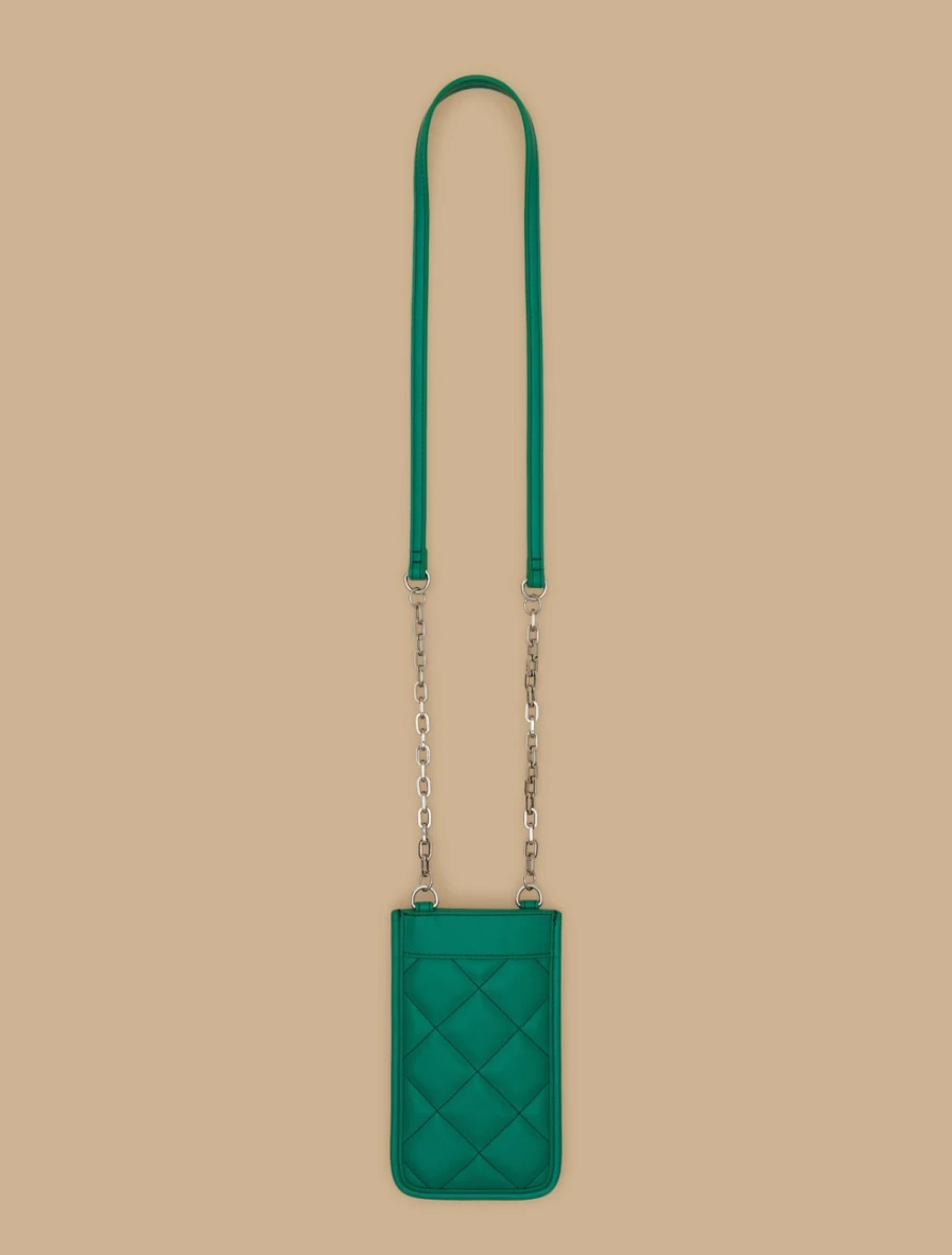 Marina Rinaldi Women's Green Coated Fabric Phone Pouch - Stylish & Protective Case