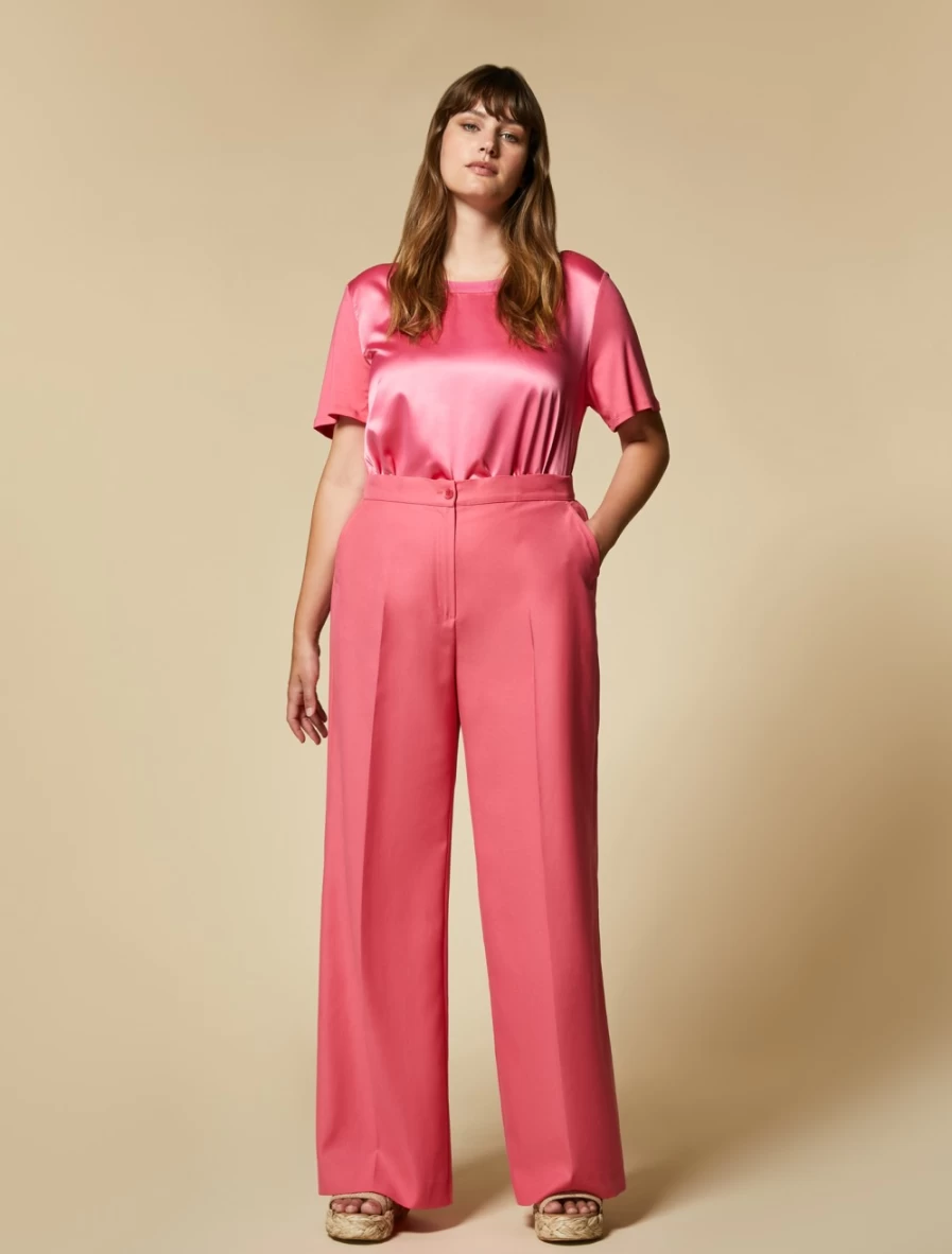 Marina Rinaldi Women's Red Viscose Trousers - Comfortable & Stylish