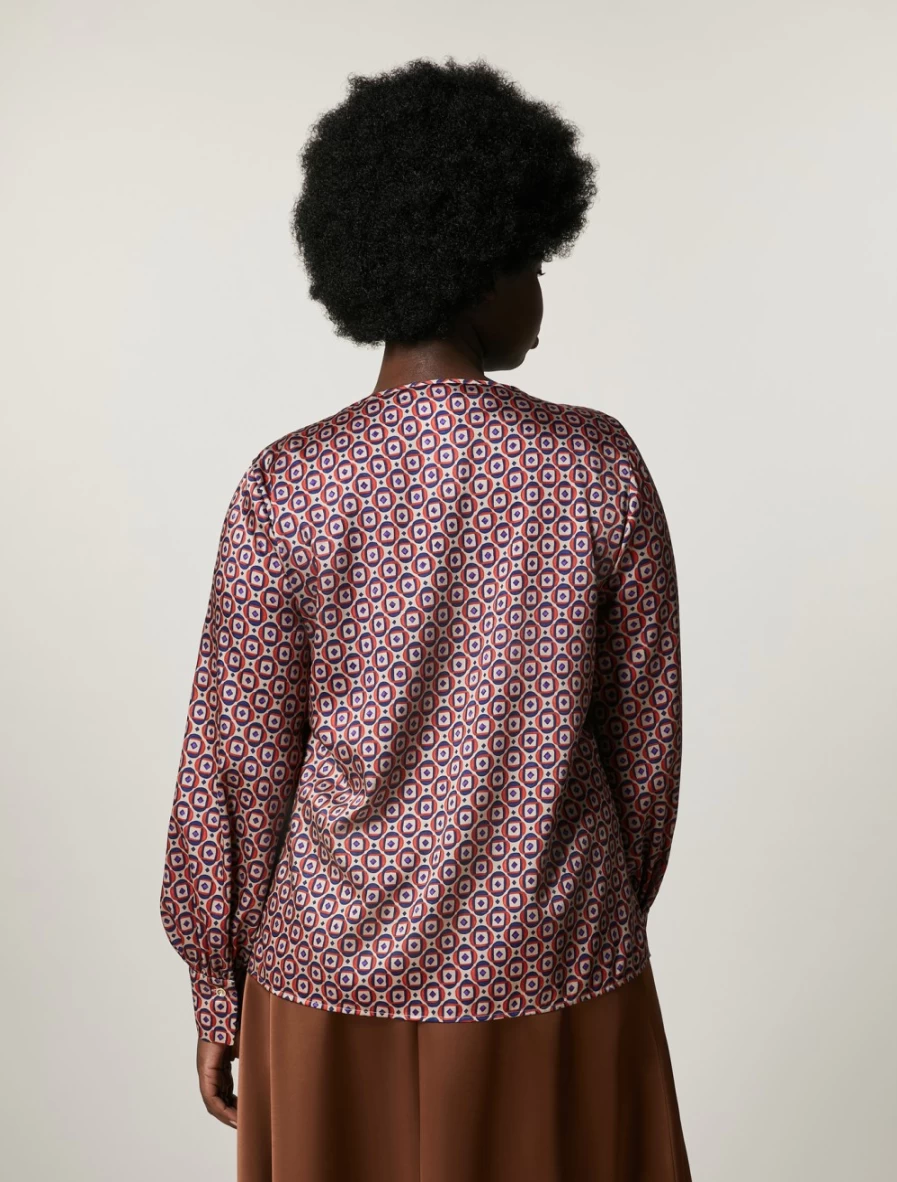 Marina Rinaldi Women's Camel Printed Twill Blouse