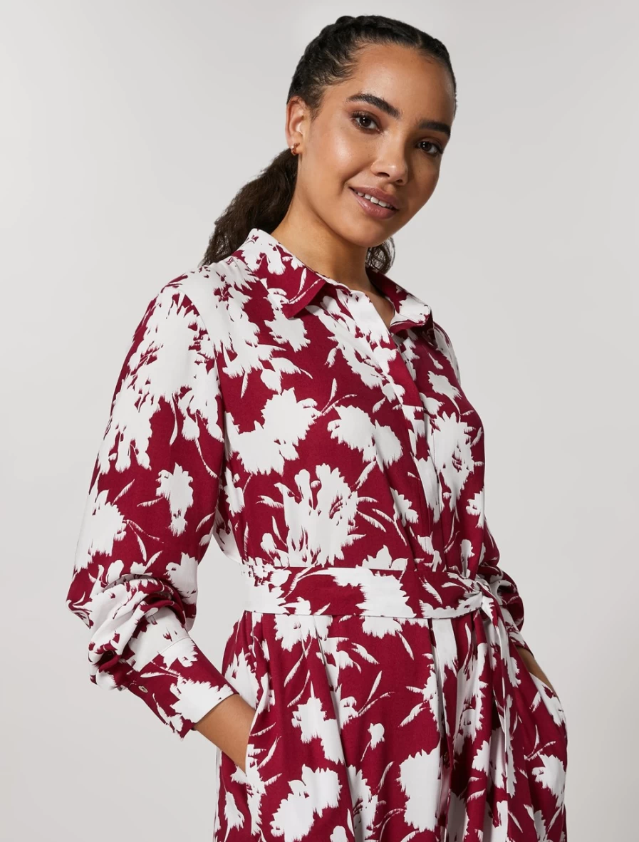 Marina Rinaldi Women's Bordeaux Printed Shirt Dress