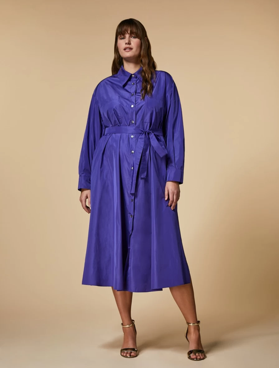 Marina Rinaldi Women's Purple Duchesse Shirt Dress Elegant Casual Wear