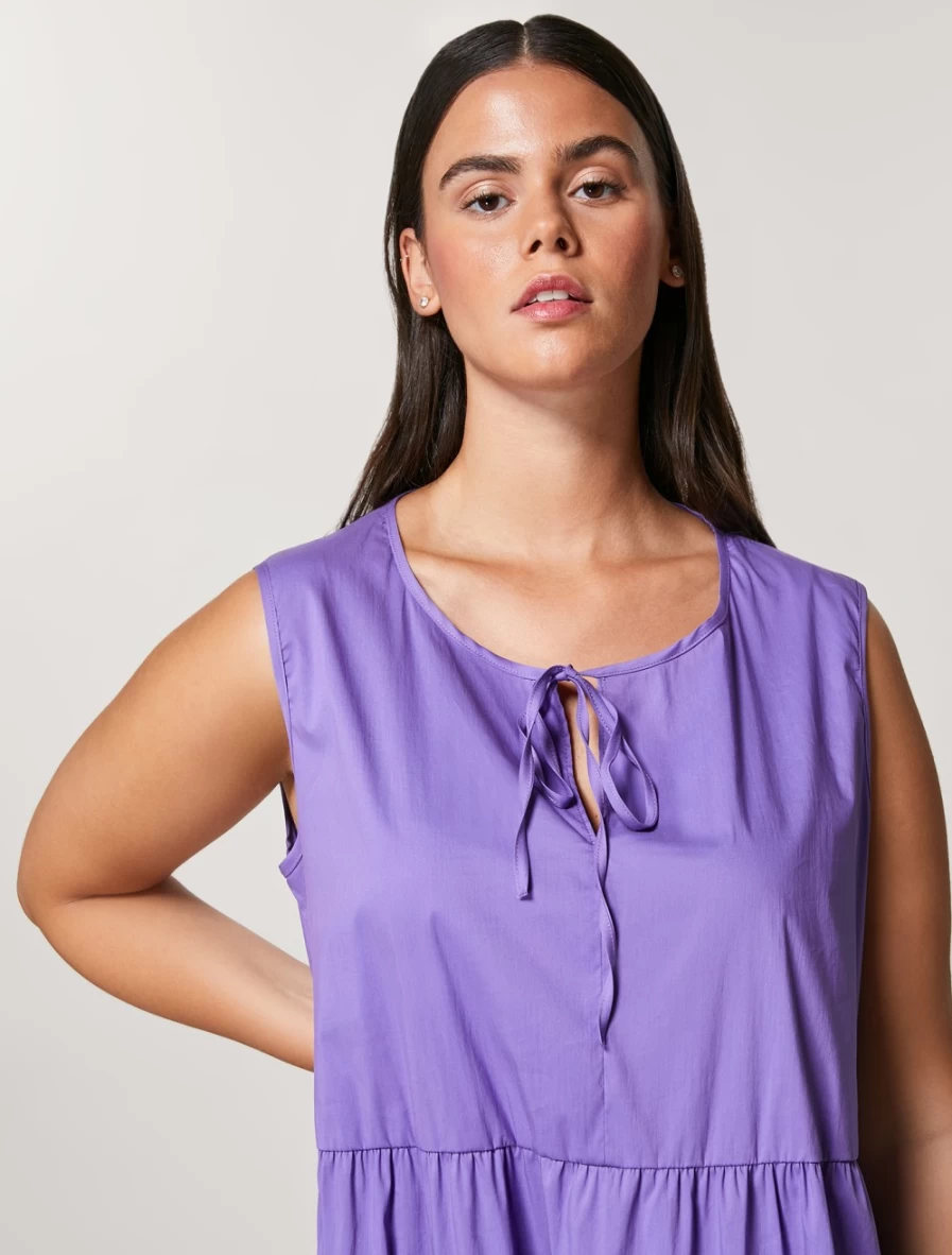 "Marina Rinaldi Women's Purple Stretch Cotton & Nylon Dress"