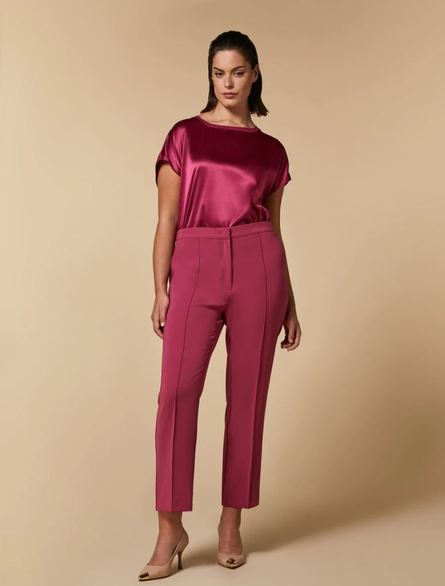 "Marina Rinaldi Women's Fuchsia Triacetate Trousers"