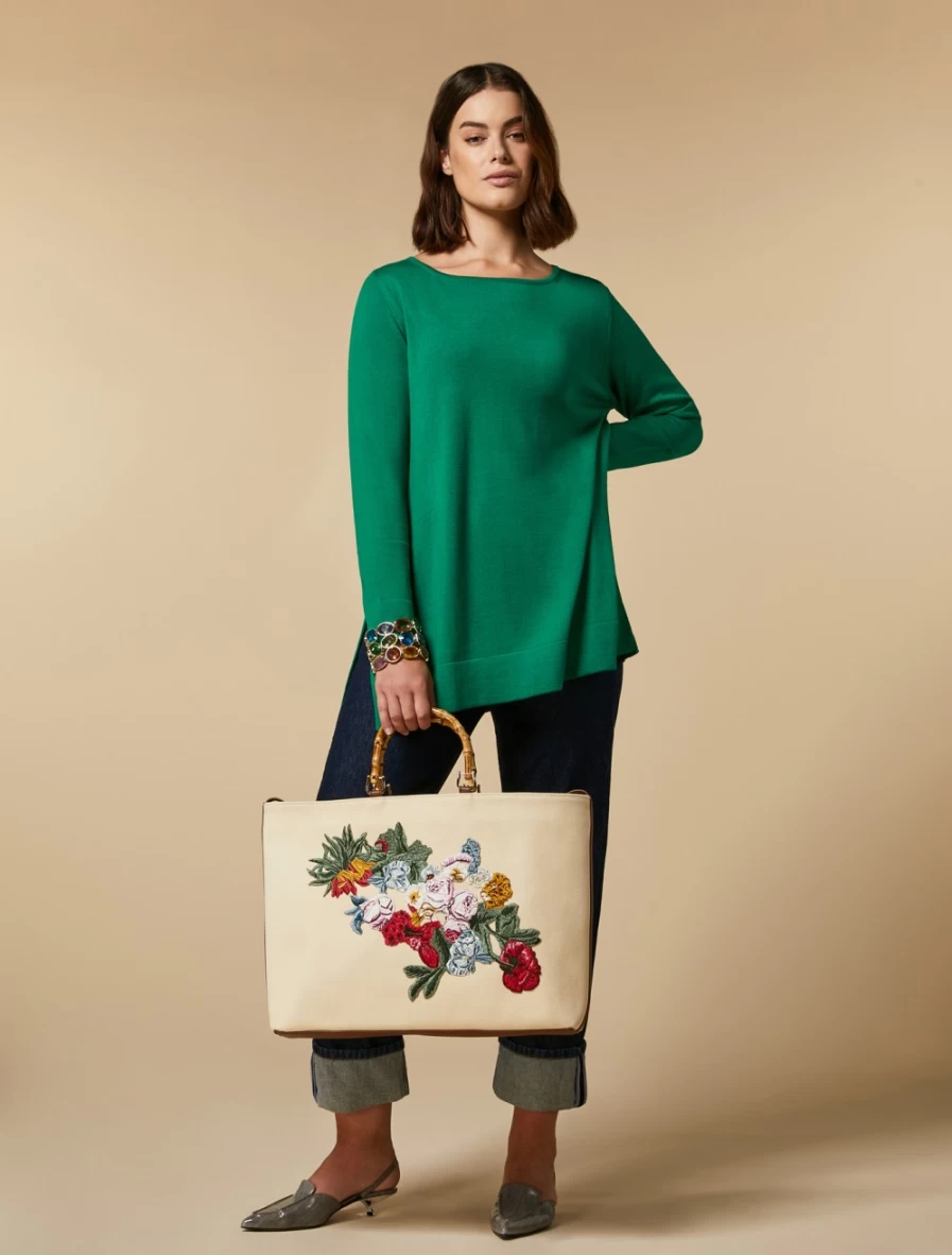 Marina Rinaldi Women's Green Pure Wool Jumper | Soft & Warm Knit Sweater