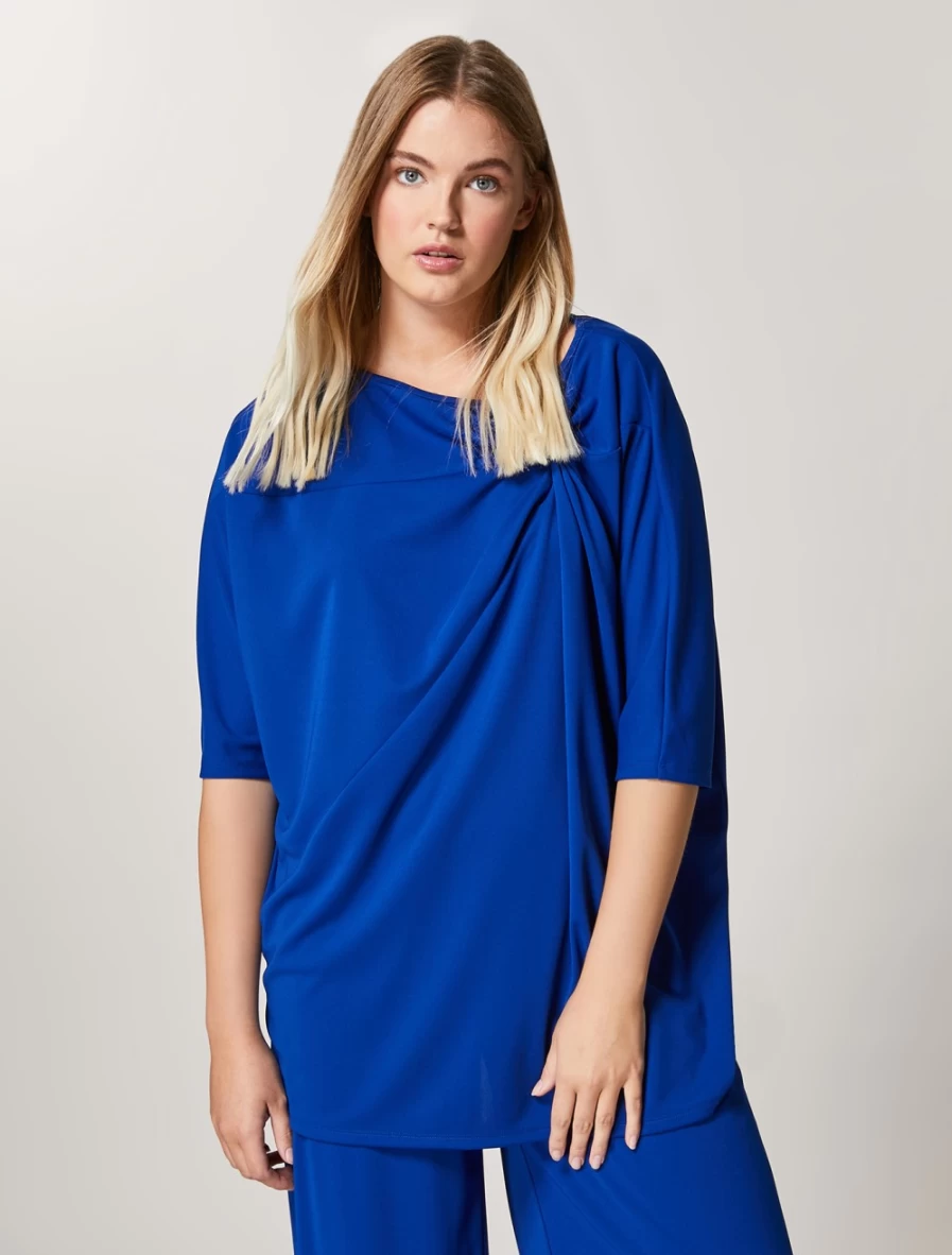 Marina Rinaldi Women's China Blue Interlock Jersey T-Shirt
