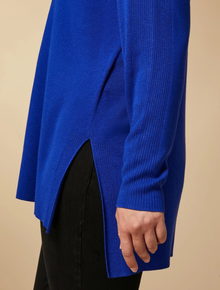 Marina Rinaldi Women's China Blue Viscose Knit Sweater