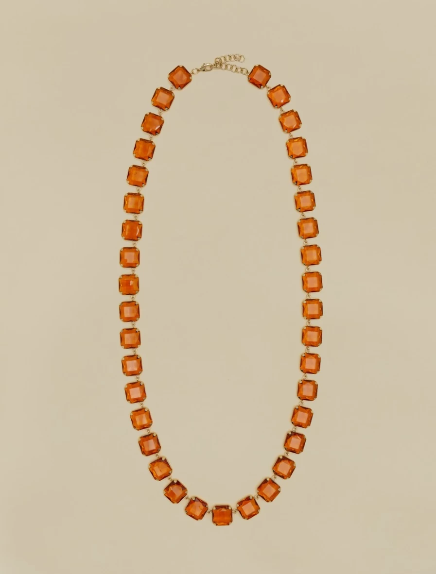 Marina Rinaldi Orange Chaton Necklace for Women - Elegant Gemstone Jewelry