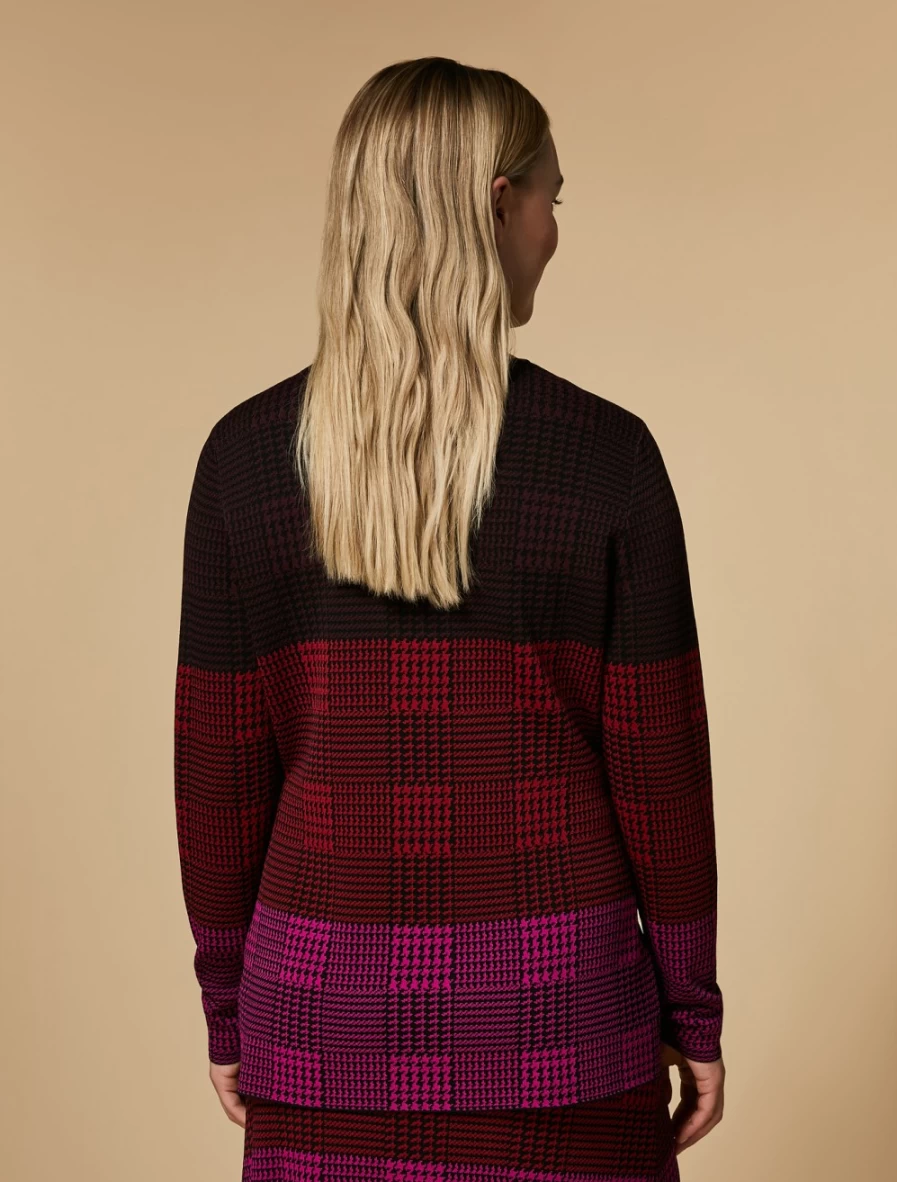 Marina Rinaldi Women's Bordeaux Prince Of Wales Check Jumper