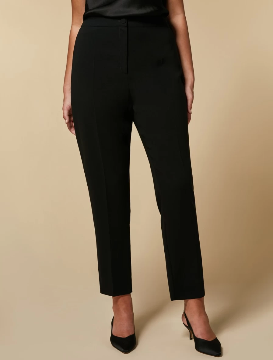 "Marina Rinaldi Women's Black Slim-Fit Triacetate Trousers"